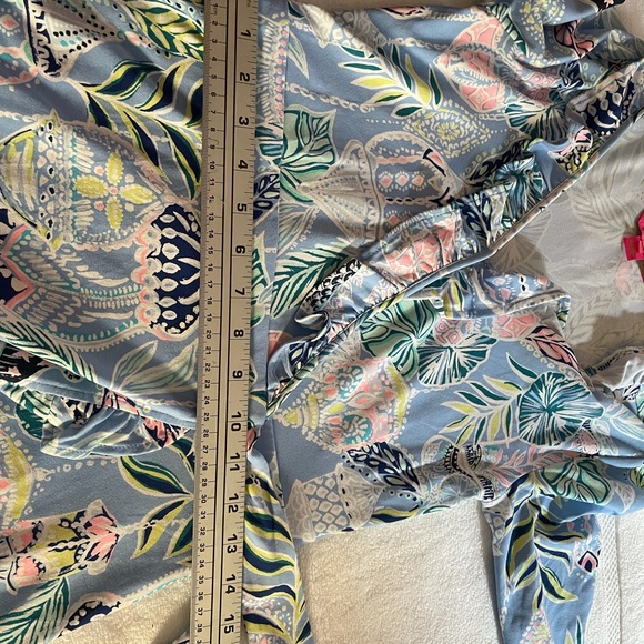 LILLY PULITZER Jessalynne Wrap Romper Blue Peri Lapis Lanterns - Picture 10 of 16